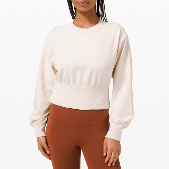 lululemon athletica Tops - lululemon ribbed contoured waist crew sweatshirt cream